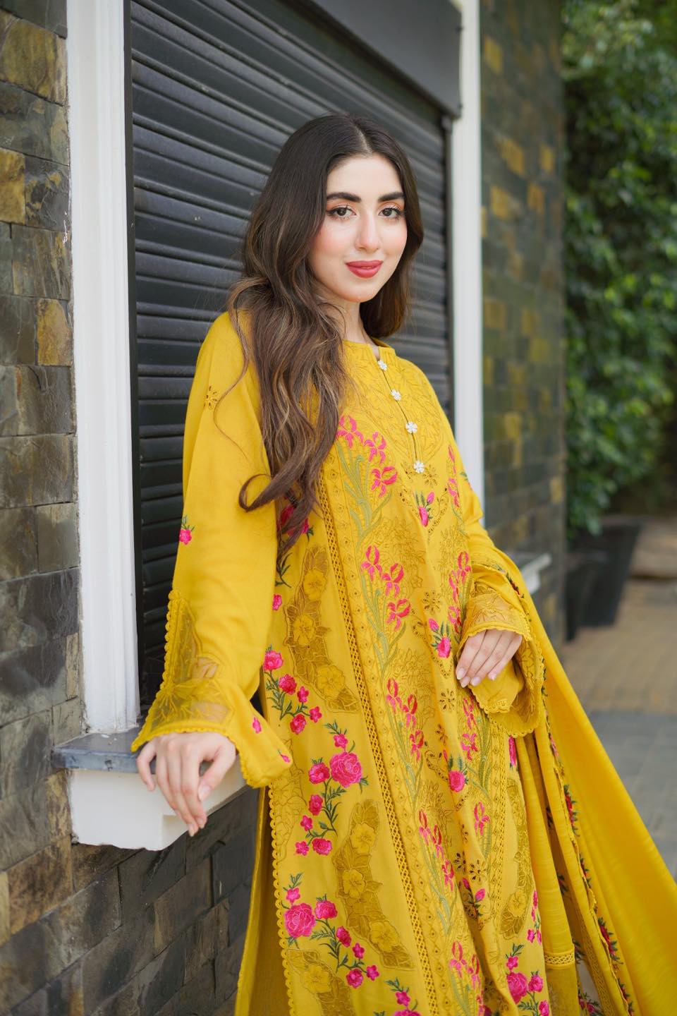 ANEELA Mustard Formal Organza (AY0003)
